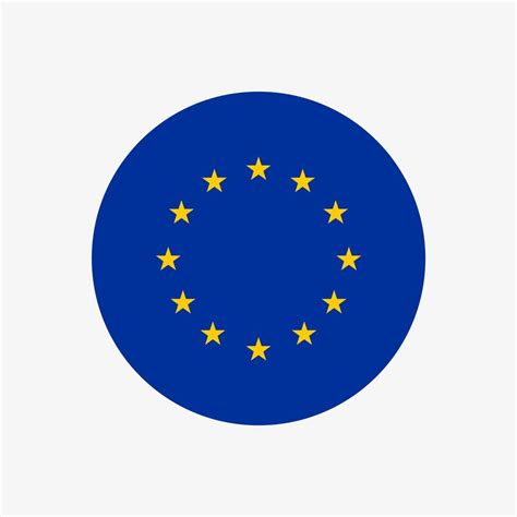 Vector European Union Flag In Circle Correct Colors European Flag Eu