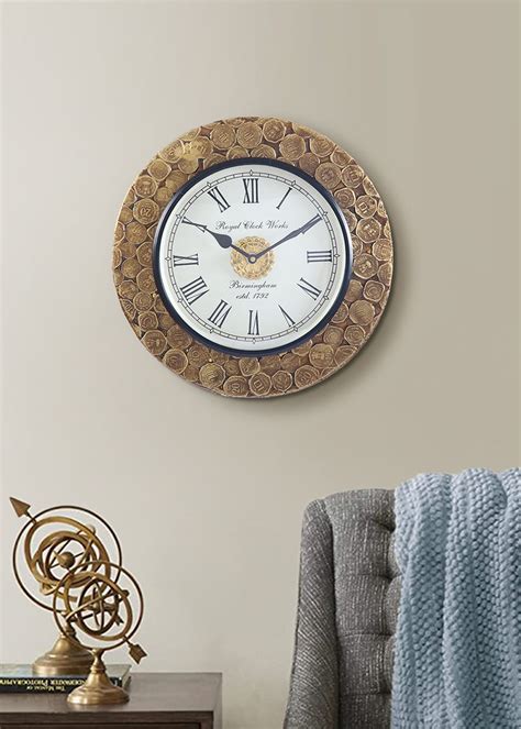 Get Designer Brass Wall Clock At ₹ 3099 Lbb Shop