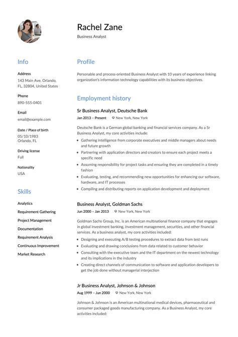 I believe we each have a passion, a career we were meant to do and within which we will find fulfillment. Business Analyst Resume & Guide | 12 Templates | PDF | Free Downloads