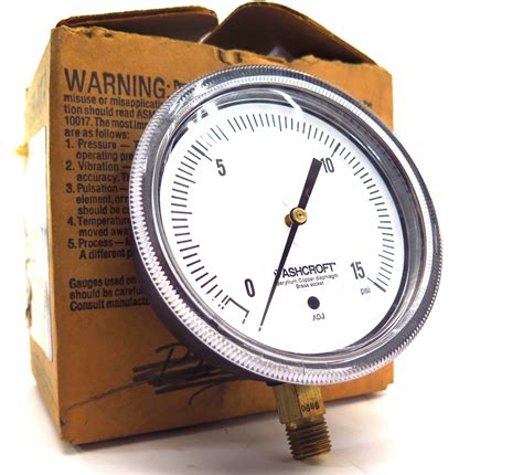 Ashcroft 1490 Low Pressure Gauge 0 To 15psi 3 12 Advance Operations