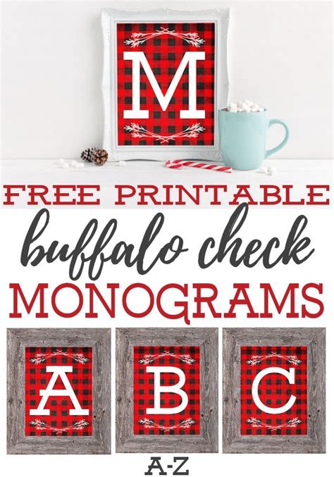 Free Printable Buffalo Check Monograms - The Girl Creative | Christmas
