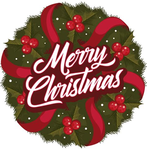 Merry Christmas Wreath Wall Decal Tenstickers