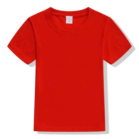 2017 Summer Top Quality Boys Girls Plain Red T Shirt For Kids Toddler