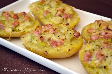 Ma cuisine au fil de mes idées Pommes de terre farcies au jambon et