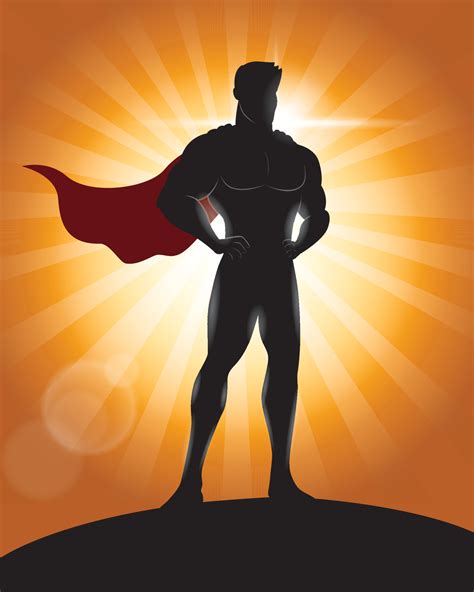 Superhero Standing With Pride And Confident Silhouette 4842381 Vector