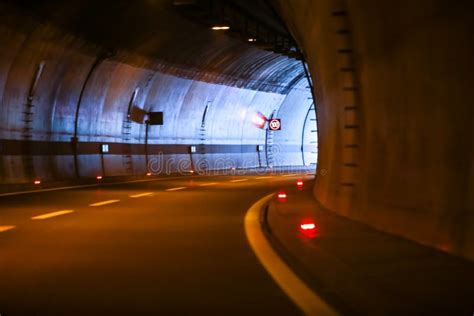 Curved Empty Highway Tunnel Stock Photo Image Of Line Architecture