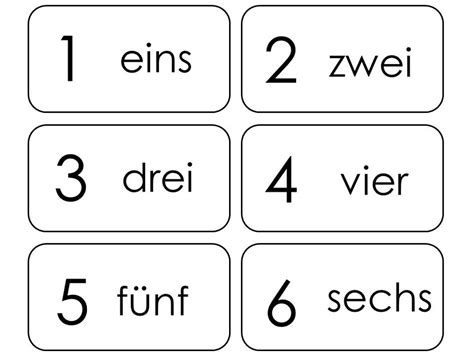 20 Printable German Numbers 1 20 Flashcards Preschool Thru Third Grade