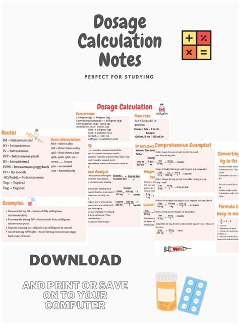Medication Dosage Calculation Nursing Study Guide Pdf Download