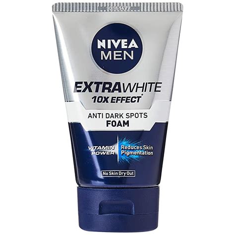 Nivea Men Extra White 10x Effect Anti Dark Spots Foam 100g Shopee