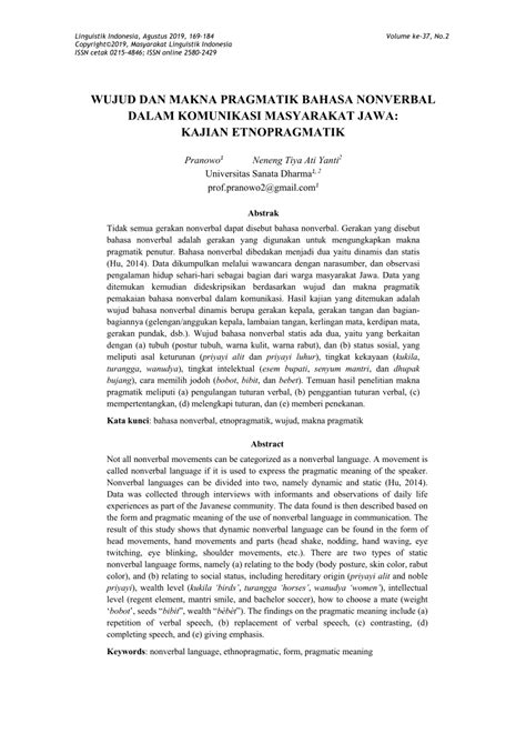 Nyepi sebagai aktualisasi makna saling mengasihi. (PDF) WUJUD DAN MAKNA PRAGMATIK BAHASA NONVERBAL DALAM ...