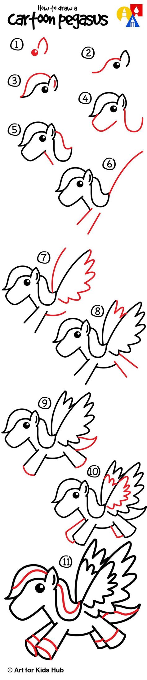 We know how much you like unicorns and it's really fun and entertaining to draw them on paper and then give them colour and make them unique, giving them our personal touch. How To Draw A Cartoon Pegasus - Art For Kids Hub - | Art ...