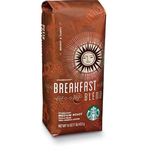Starbucks Breakfast Blend Whole Bean Coffee Medium Roast 1 Lb Bag
