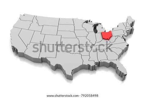 Map Ohio State Usa Isolated On Stock Illustration 792058498 Shutterstock