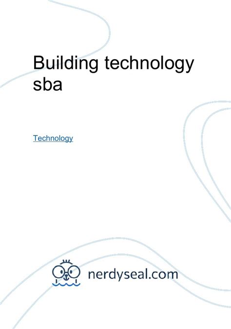 Building Technology Sba 1313 Words Nerdyseal