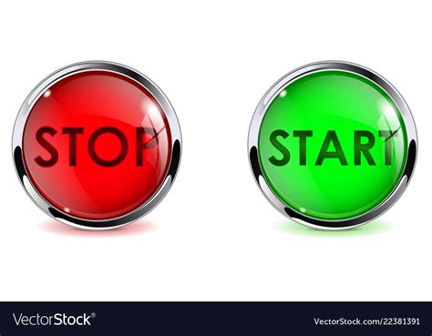 Stop And Start Glass Buttons Red Green Royalty Free Vector