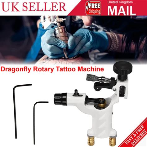 White Dragonfly Rotary Tattoo Machine Gun Kit Shaderandliner For Needle