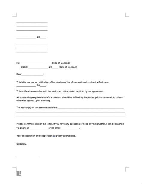 Free Notice Of Contract Termination Letter Pdf And Word Templates