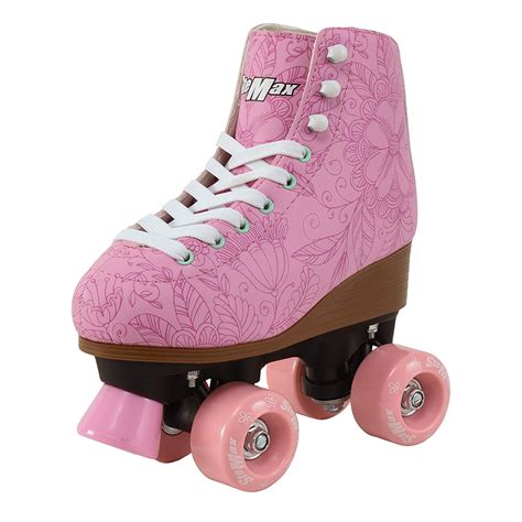 Quad Roller Skates For Girls And Women Size 6 Women Pink Flower Outdoor