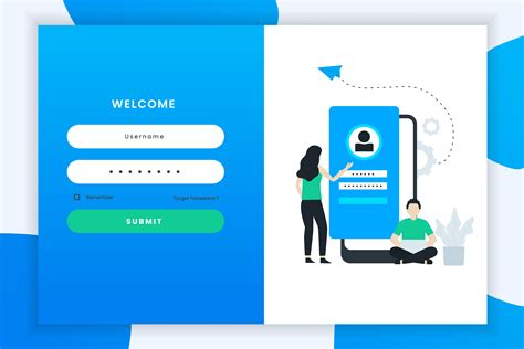 Flat Design Login Screen Template 964116 Vector Art At Vecteezy