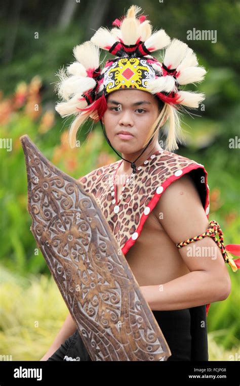 Dayak Traditional Costumes Kuching Sarawak Stock Photo Alamy