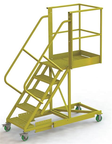 Tri Arc 5 Steps 50 In Platform Ht Cantilever Rolling Ladder 15e963