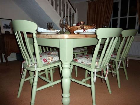 Includes dining table and 6 dining chairs. Pine Farmhouse Kitchen Table With 6 Chairs-Painted Vintage, Antique & Farmhouse Furniture