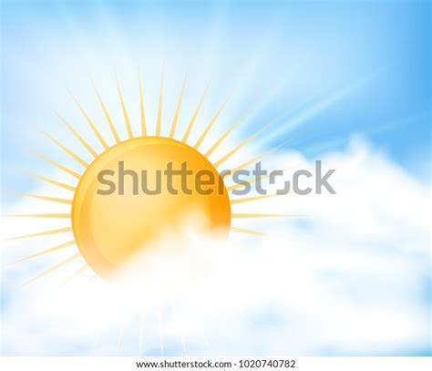 Bright Sun Blue Sky Illustration Stock Vector Royalty Free 1020740782