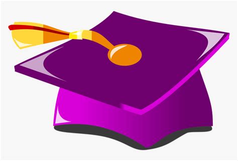 Cartoon Purple Graduation Cap Hd Png Download Kindpng