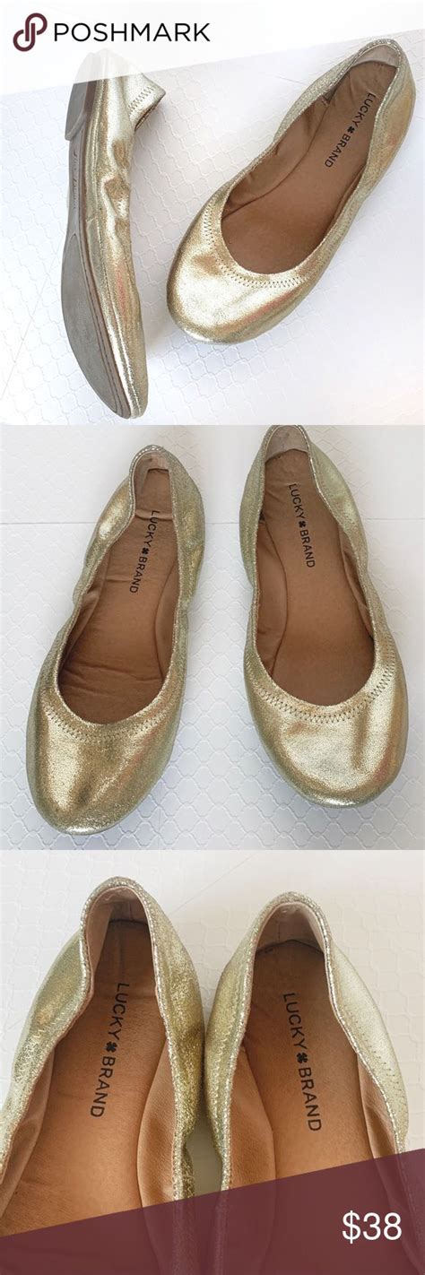 Lucky Brand Gold Emmie Flexible Ballet Flats Lucky Brand Shoes