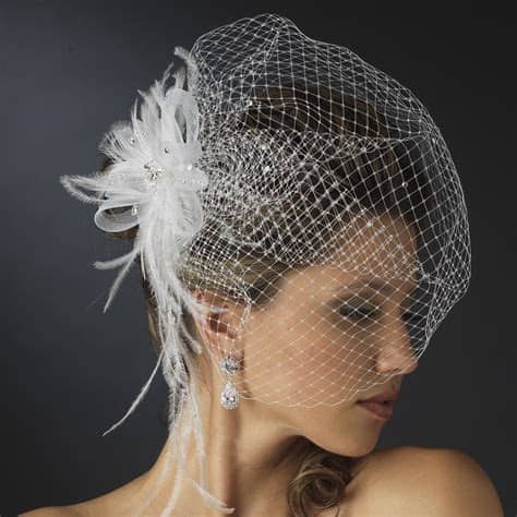 Claire's has an array that is sure to impress all your friends & family. Jeweled Couture Feather Fascinator Veil - Elegant Bridal ...