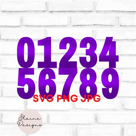 Purple Foil Numbers Violet Numbers Glitter Numbers Gradient Purple