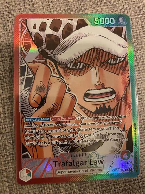 One Piece Tcg Romance Dawn Trafalgar Law Op01 002 Super Rare One