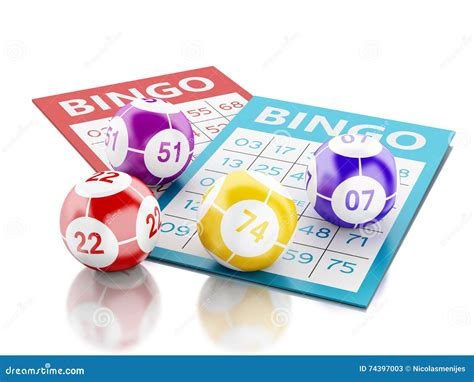 3d Bingo Cards With Colorful Bingo Balls Stock Illustration