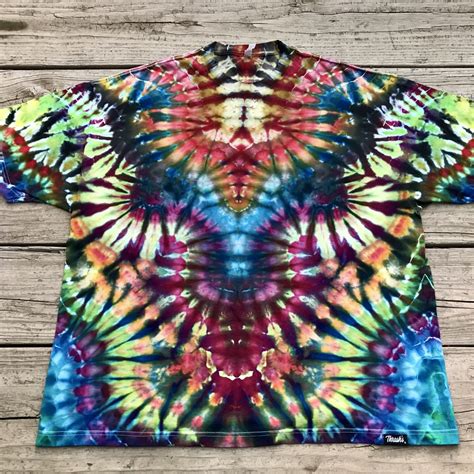 3xl Festive Wavy V Tie Dye T Shirt By Matt Thrash Thrashs Living Art
