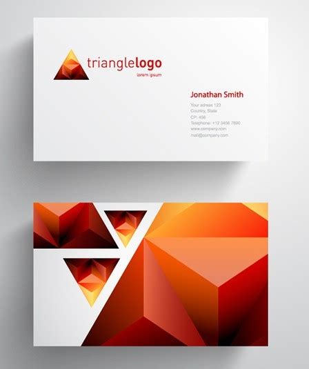 Create your business card now. Free Abstract Triangle Business Card Template Vector - TitanUI