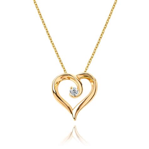 Langfords jewellers are the official rolex retailer for brisbane and the gold coast. Yellow Gold Diamond Swirling Heart Pendant| Pravins Jewellers