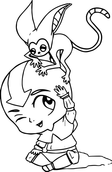 cool aang and momo day silent haze avatar coloring page panda coloring pages garden coloring