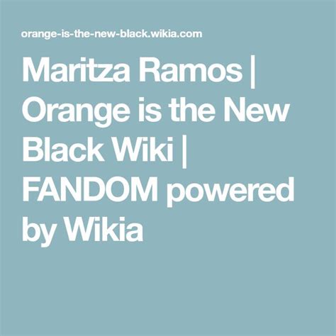 maritza ramos character profile