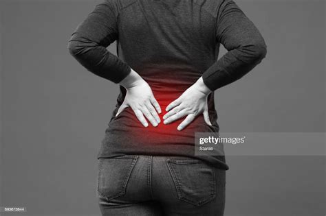 Back Pain Kidney Inflammation Ache In Womans Body High Res Stock Photo