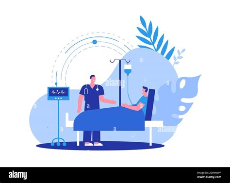 Medical Care Illustration Concept In Modern Flat Cartoon Style Happy