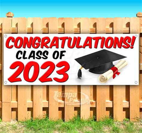 Congratulations Class Of 2023 13 Oz Vinyl Banner With Metal Grommets