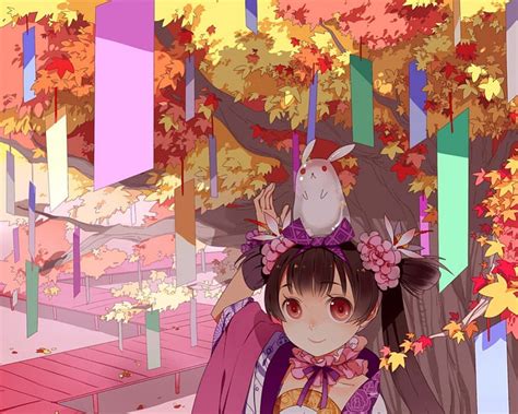 Wishing Tree Plant Animal Sweet Anime Anime Girl Usagi Rabbit