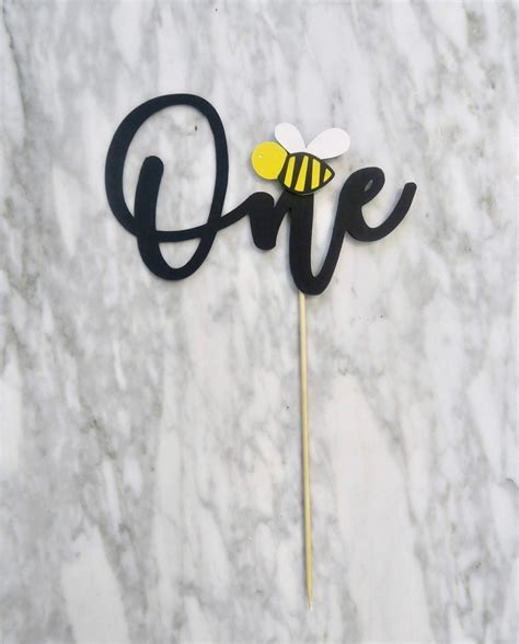 Bee One Cake Topper Bee First Birthday Beeday Party Decor Etsy