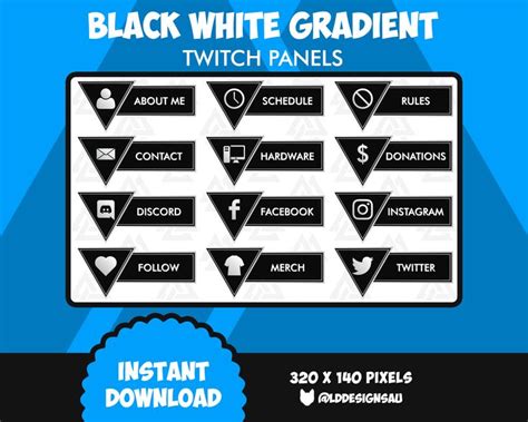 13 Black White Minimalistic Panels For Twitch Cute Twitch Panels In
