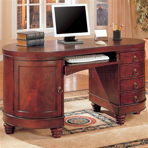 Office depot (odp) stock key data. Deep Brown Cherry Finish Kidney Shaped Classic Home Office ...
