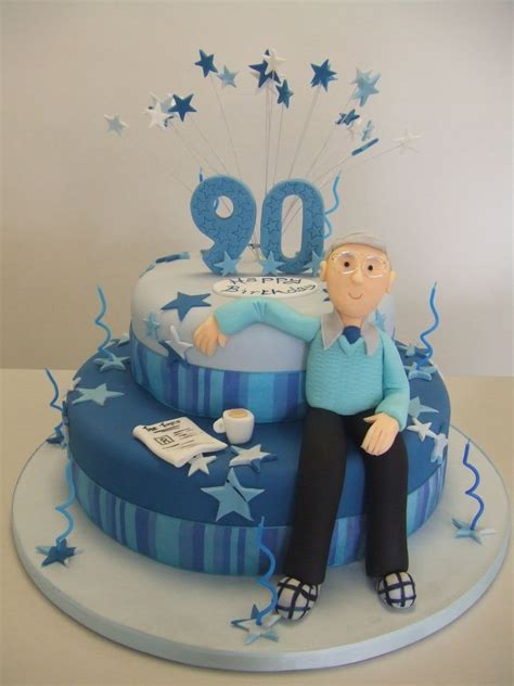 Cakes For Mens 90th Birthday 90th Birthday Cake With Knitting Whool
