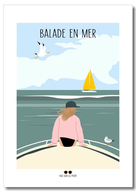 Affiche Balade En Mer Affiches Affiches Bord De Mer Vuesurleport