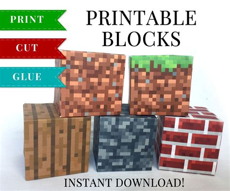Printable Minecraft Papercraft Blocks Printable Papercrafts