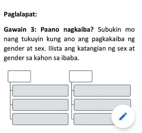 subukin mo nang tukuyin kung ano ang pagkakaiba ng gender at sex ilista ang katangian ng sex at