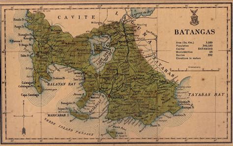 Map Of Batangas 1918 Batangas History Culture And Folklore